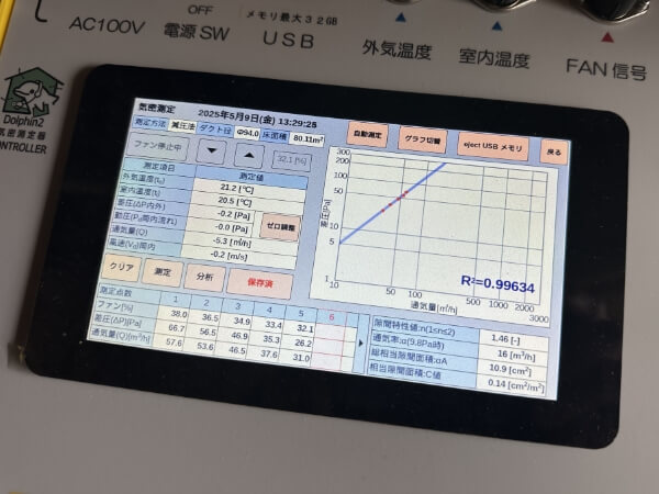 全棟気密検査を実施しています3